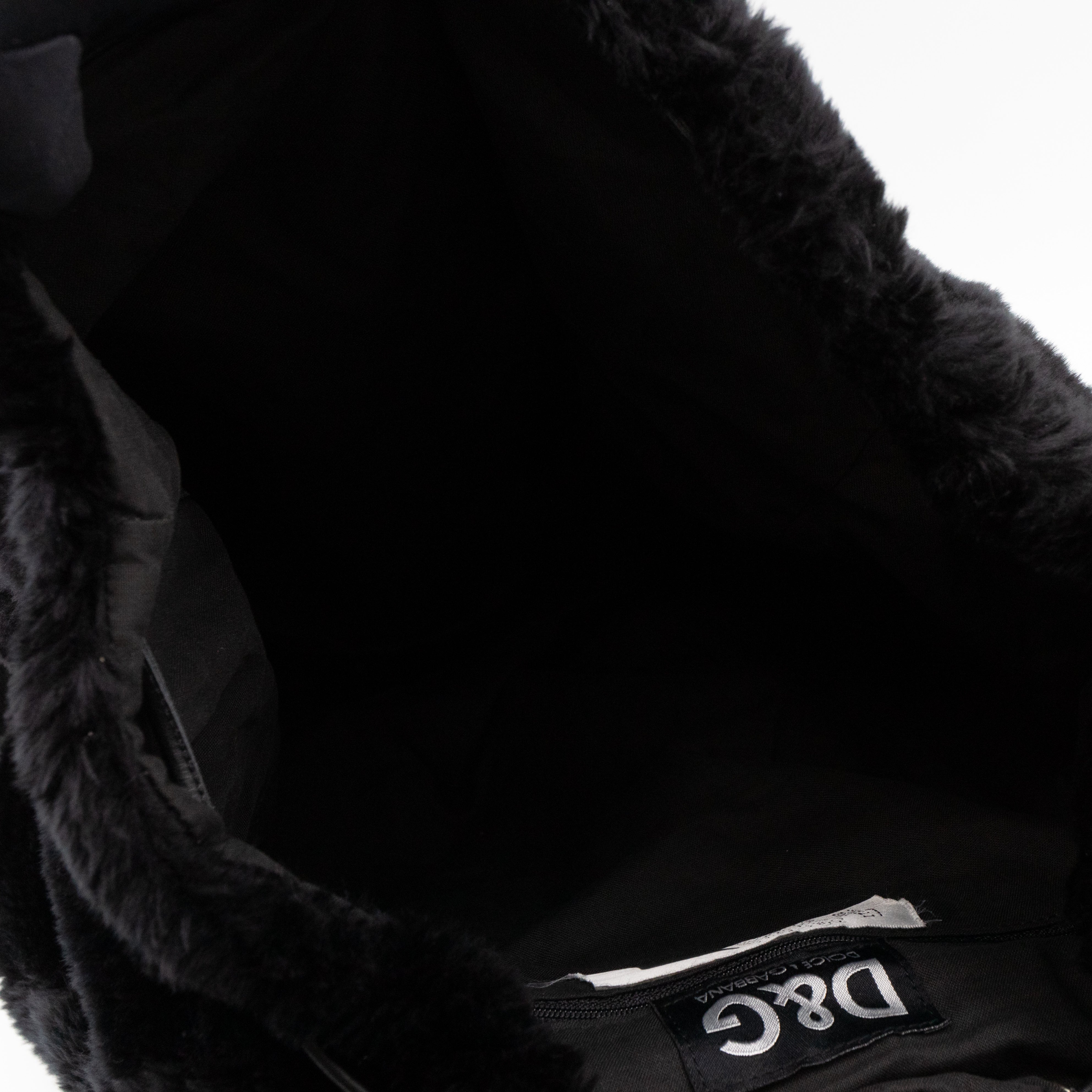 Vintage Faux Fur Backpack Black