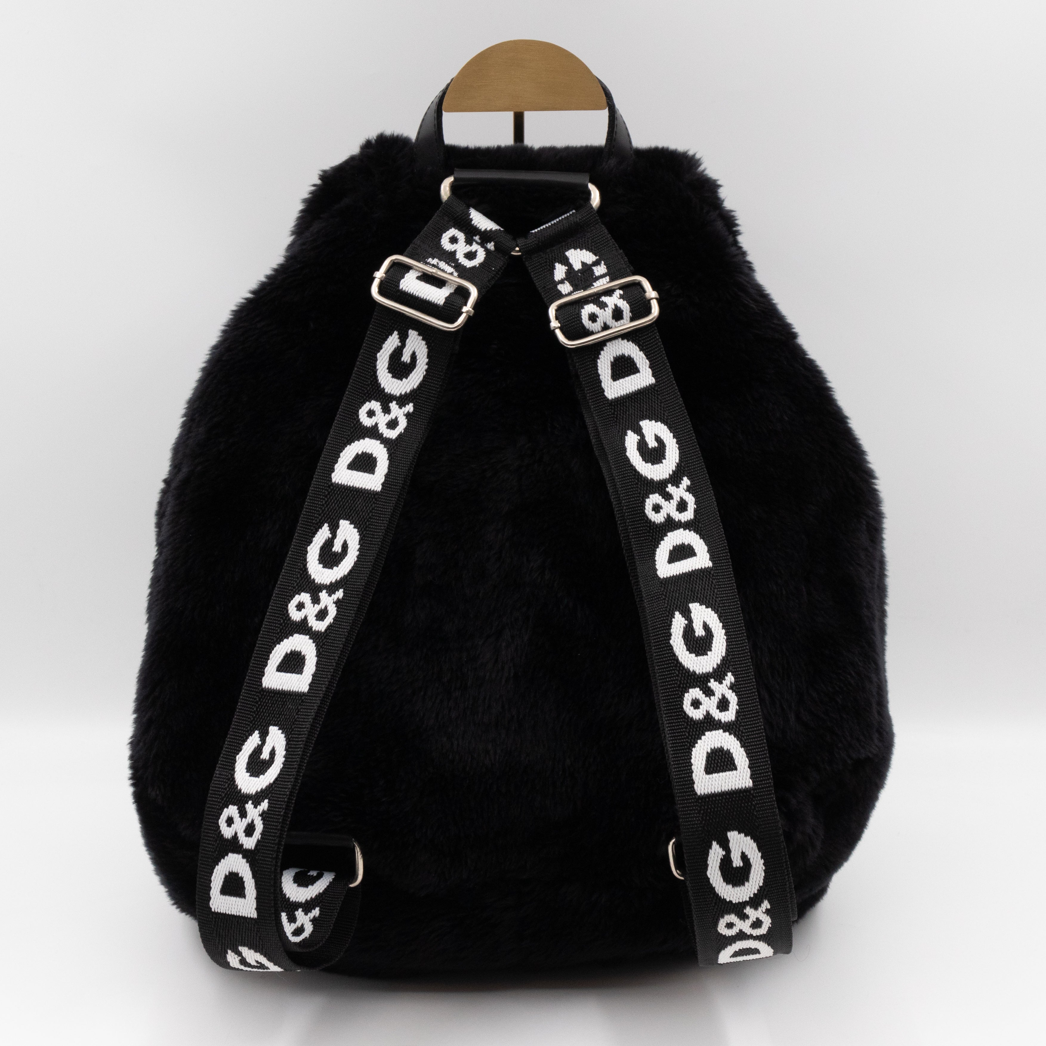 Vintage Faux Fur Backpack Black