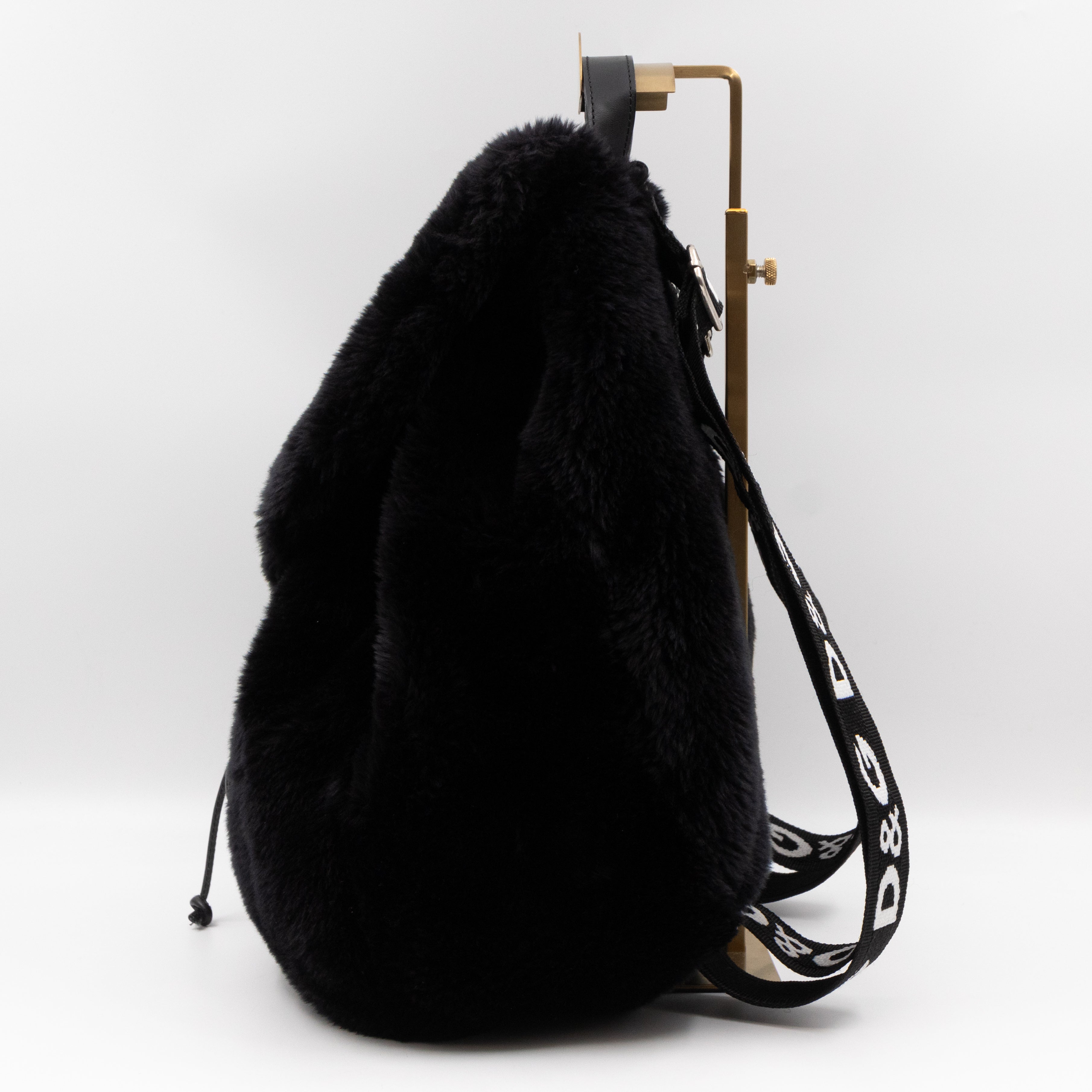 Vintage Faux Fur Backpack Black