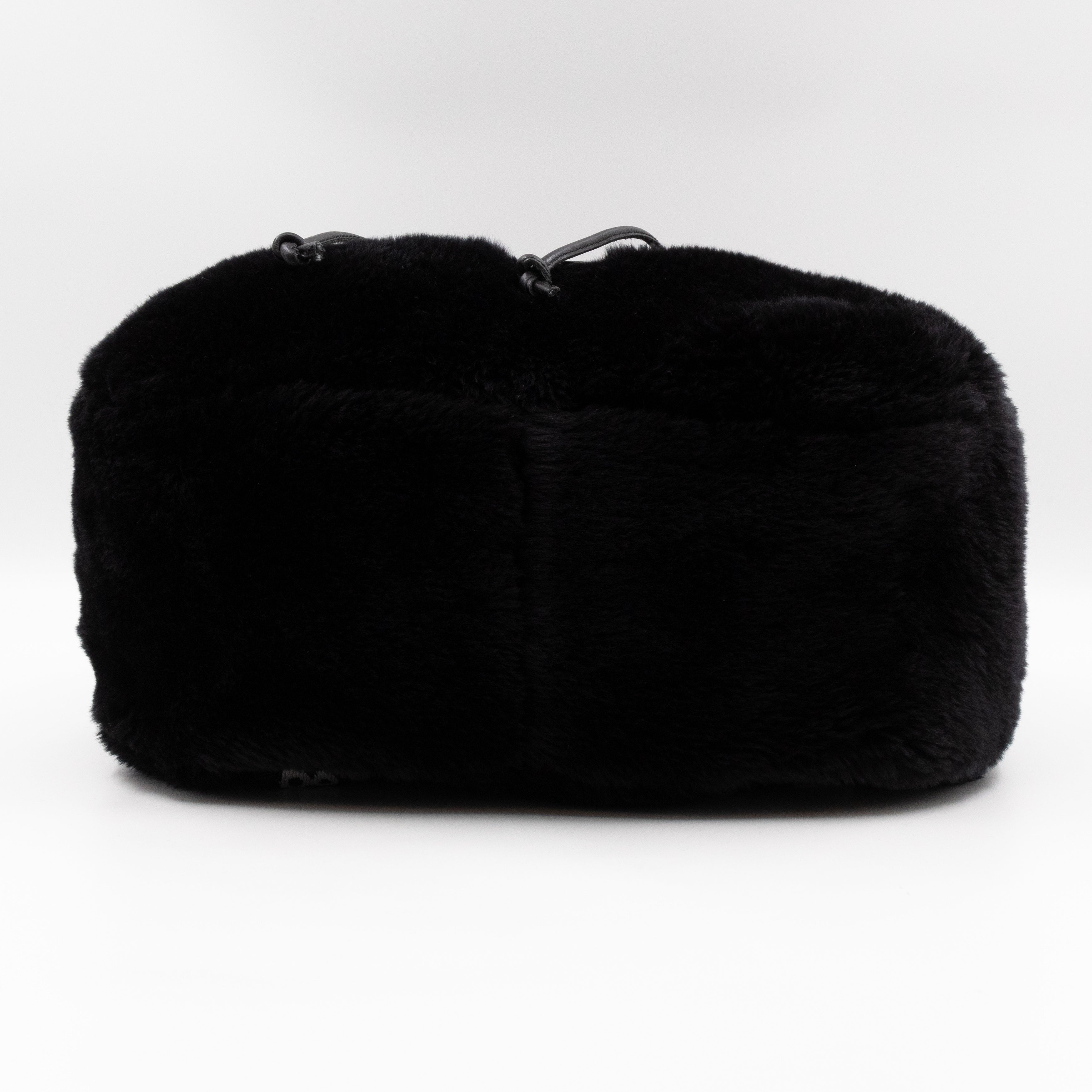 Vintage Faux Fur Backpack Black