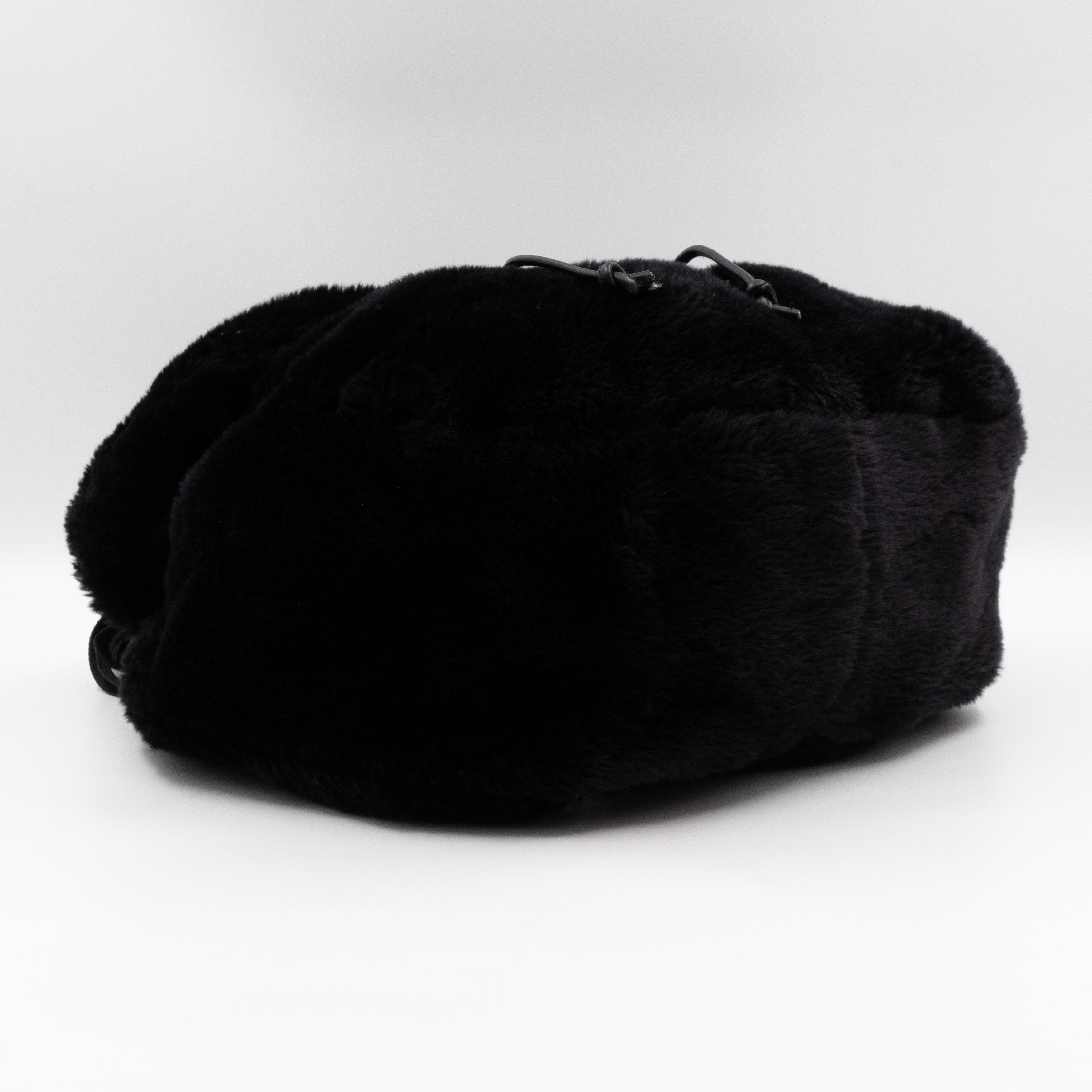 Vintage Faux Fur Backpack Black