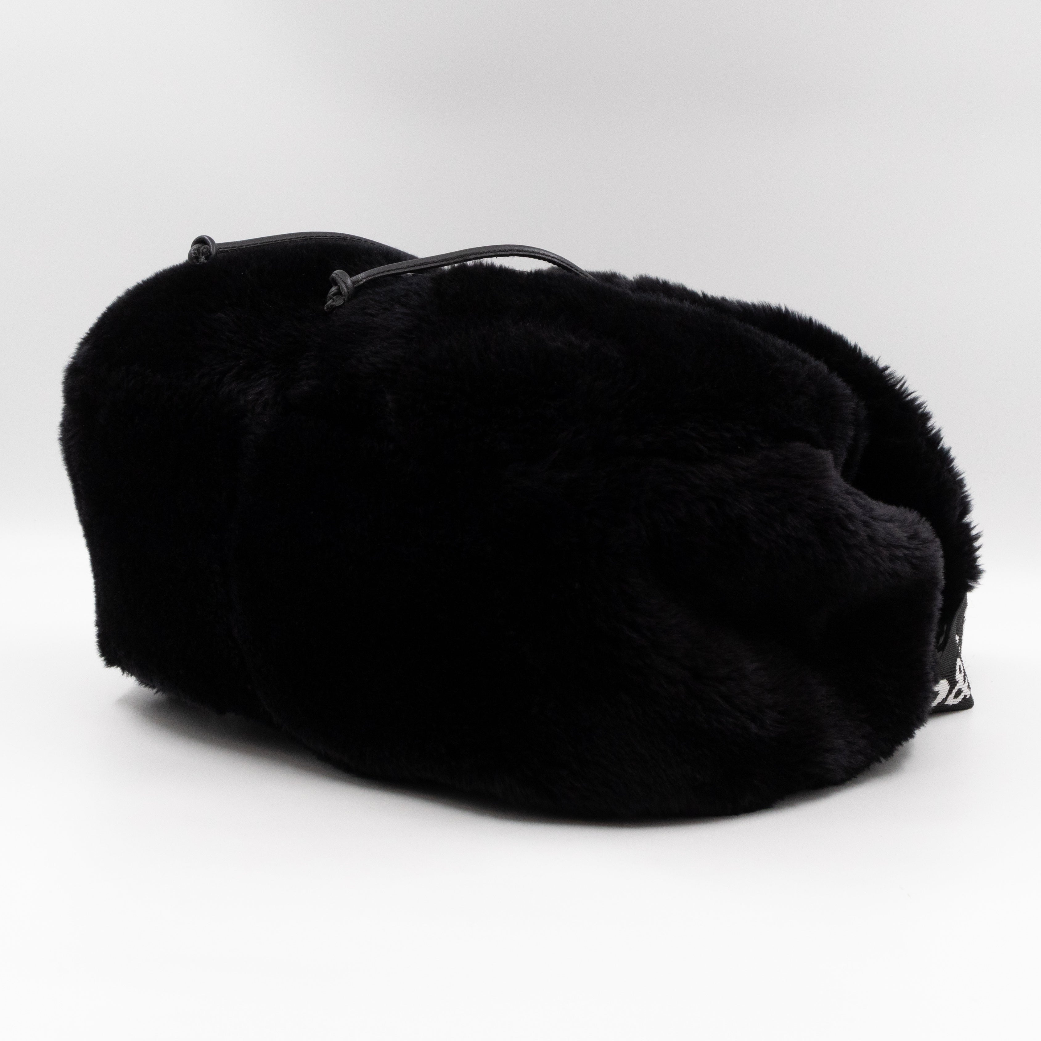 Vintage Faux Fur Backpack Black