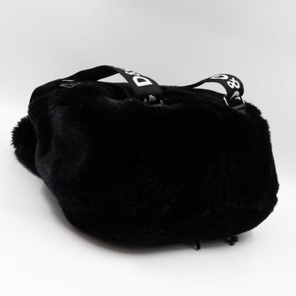 Vintage Faux Fur Backpack Black