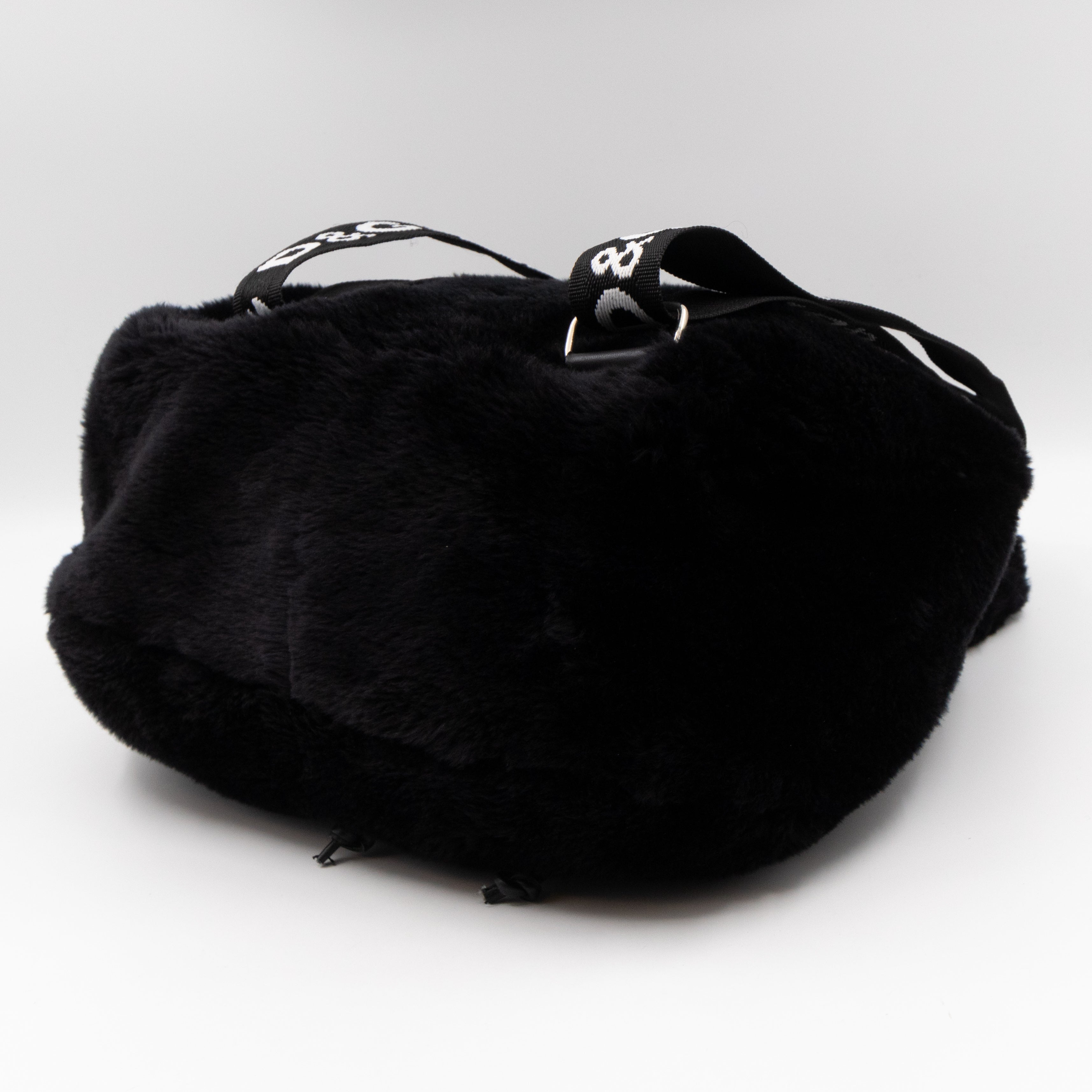 Vintage Faux Fur Backpack Black