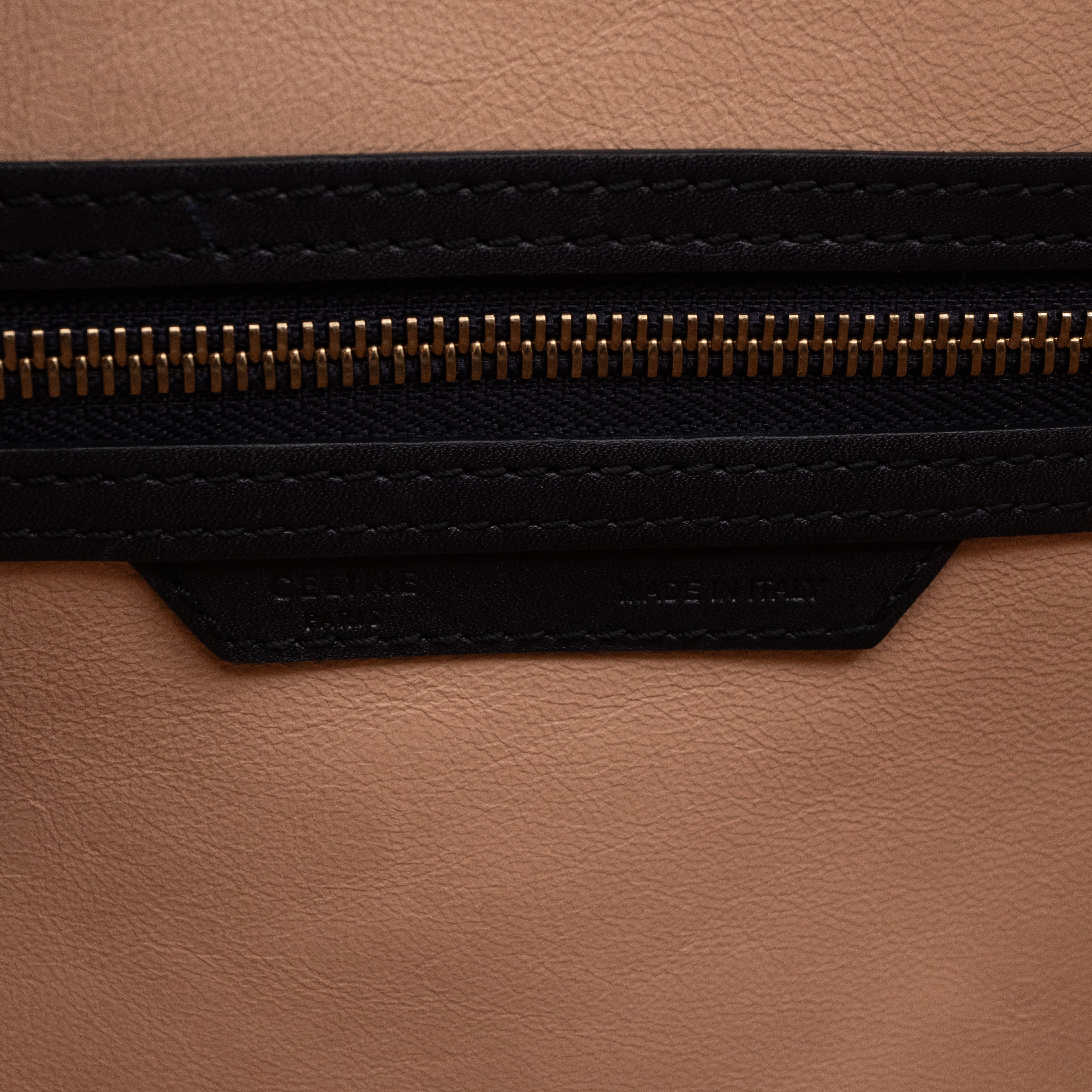 Micro Luggage Beige Brown Black Leather
