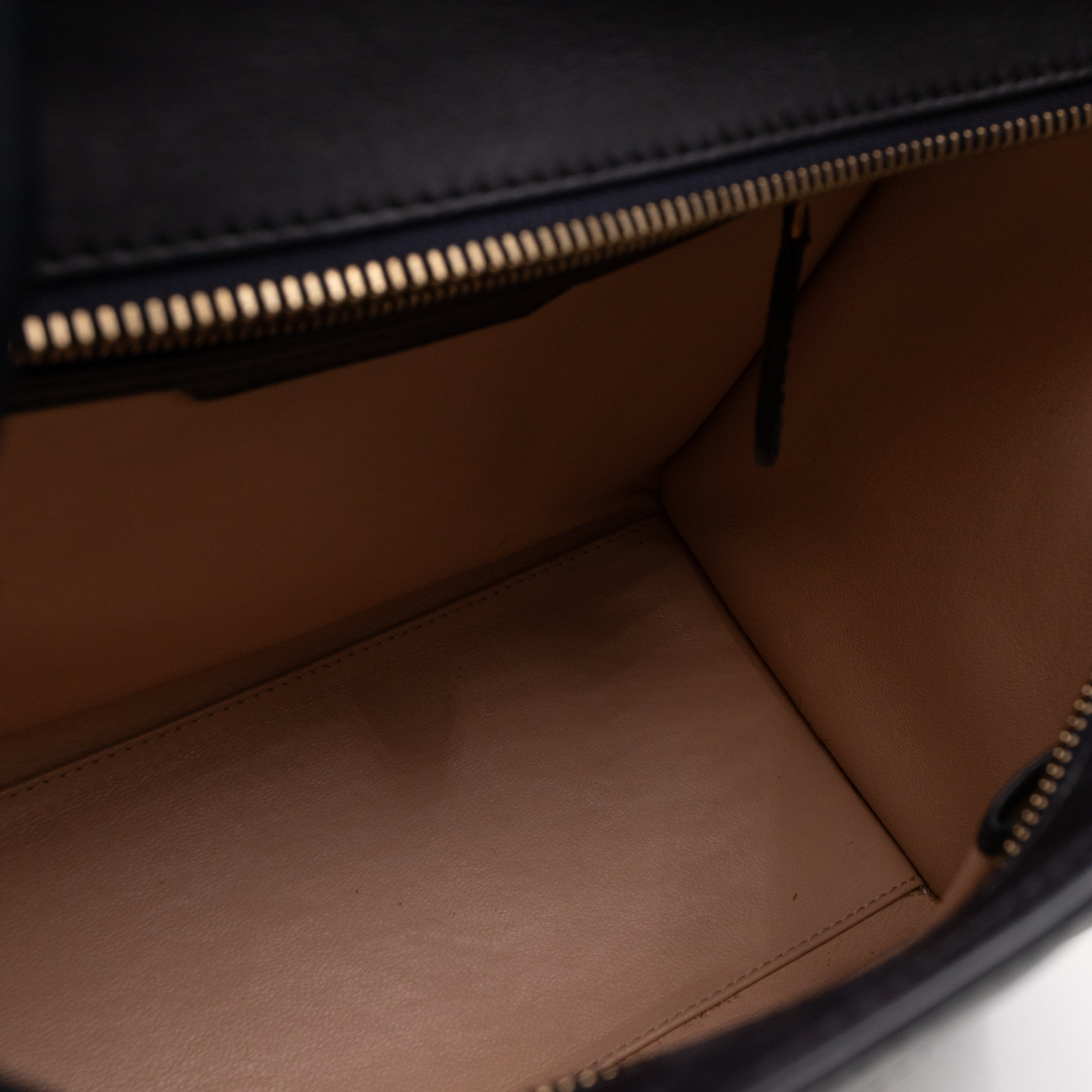 Micro Luggage Beige Brown Black Leather