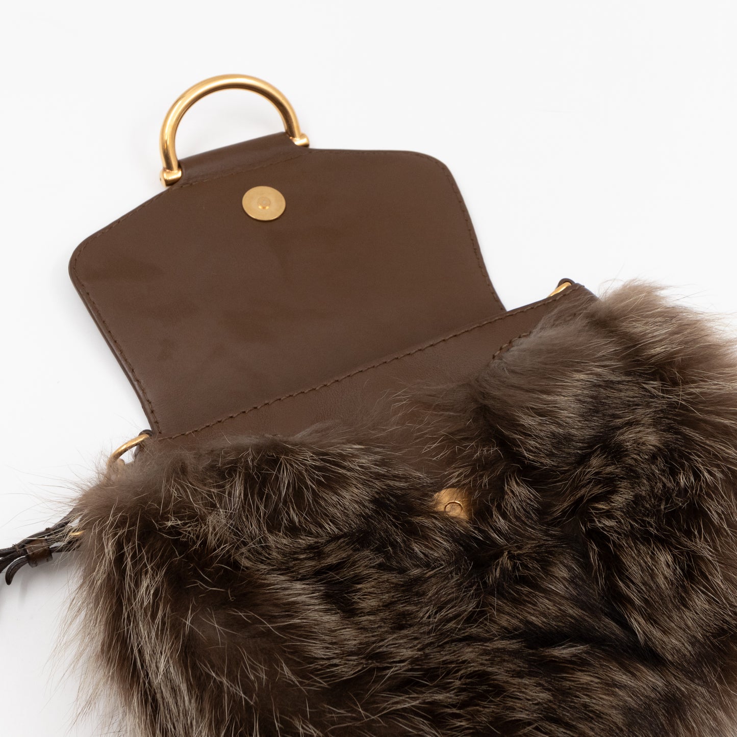 Small Smilla Chain Bag Fur Brown Leather