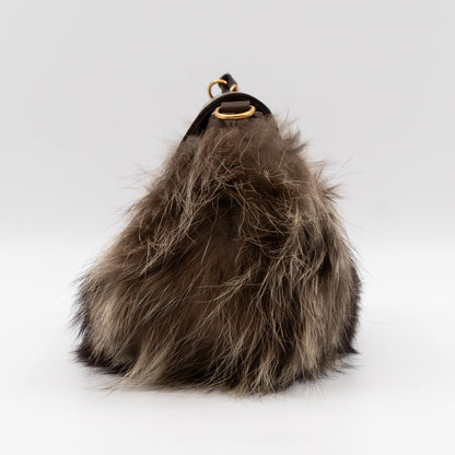 Small Smilla Chain Bag Fur Brown Leather