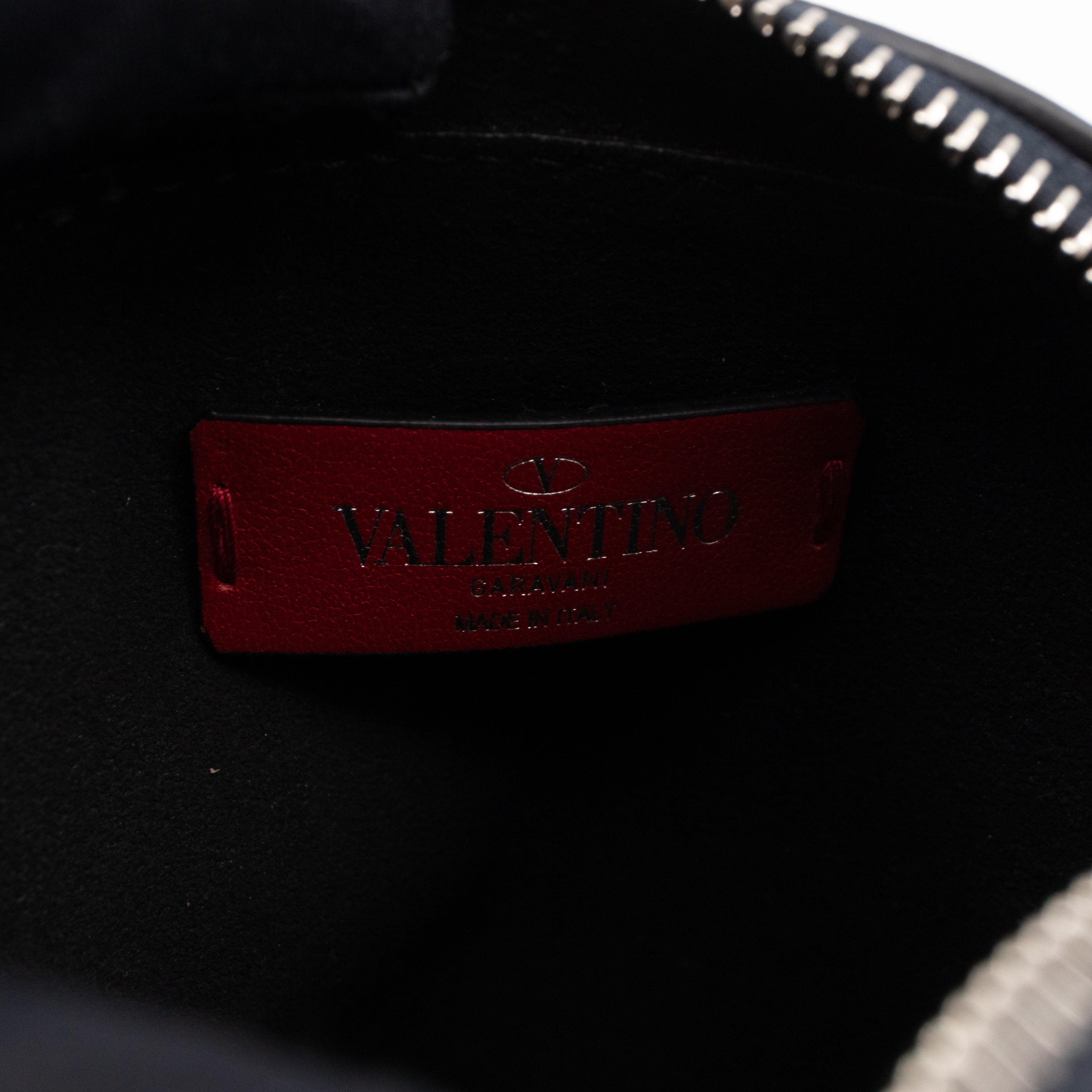 VLTN Logo Small Crossbody Blue Leather