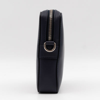 VLTN Logo Small Crossbody Blue Leather