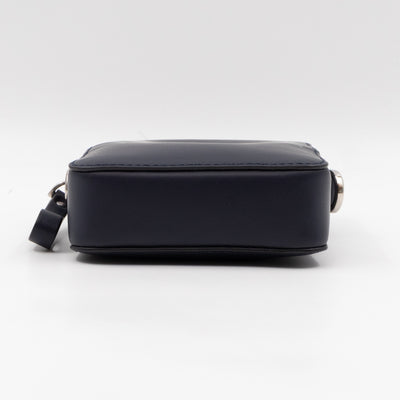 VLTN Logo Small Crossbody Blue Leather