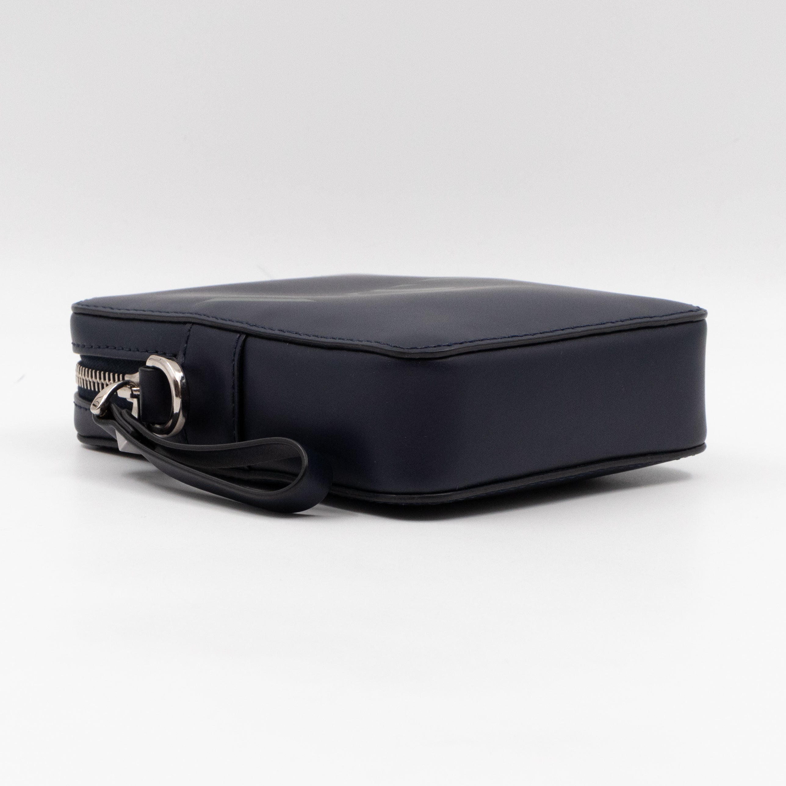 VLTN Logo Small Crossbody Blue Leather