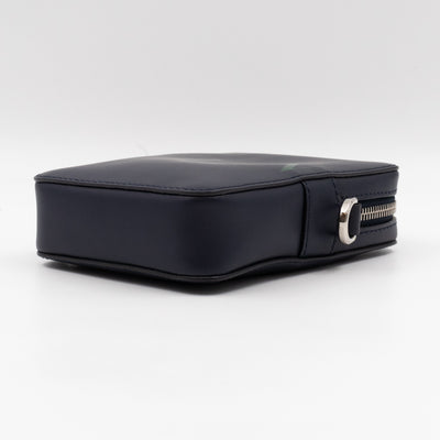 VLTN Logo Small Crossbody Blue Leather