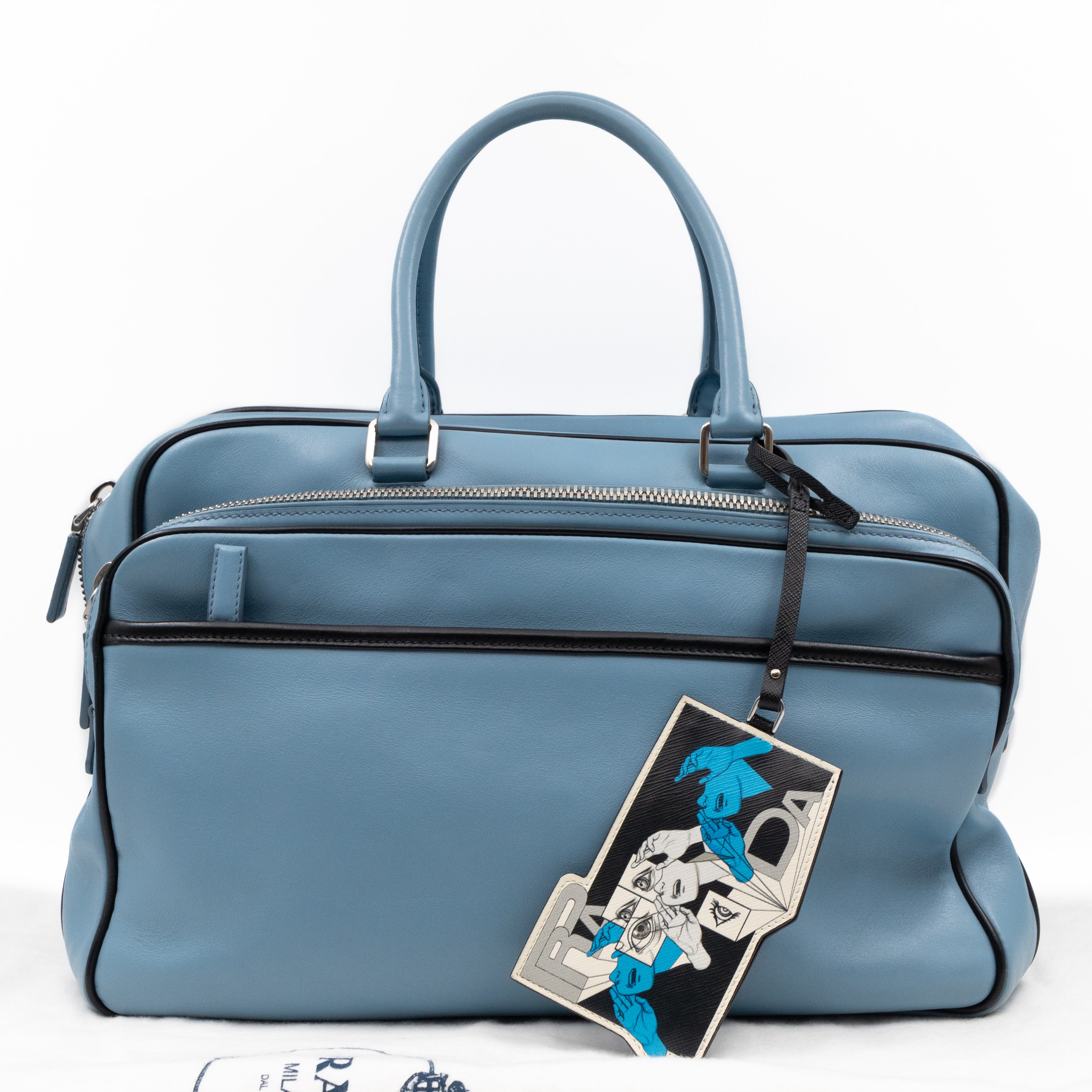 Duffle James Jean Large Blue Leather
