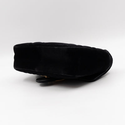 GG Marmont Flap Mini Black Velvet Aged Gold