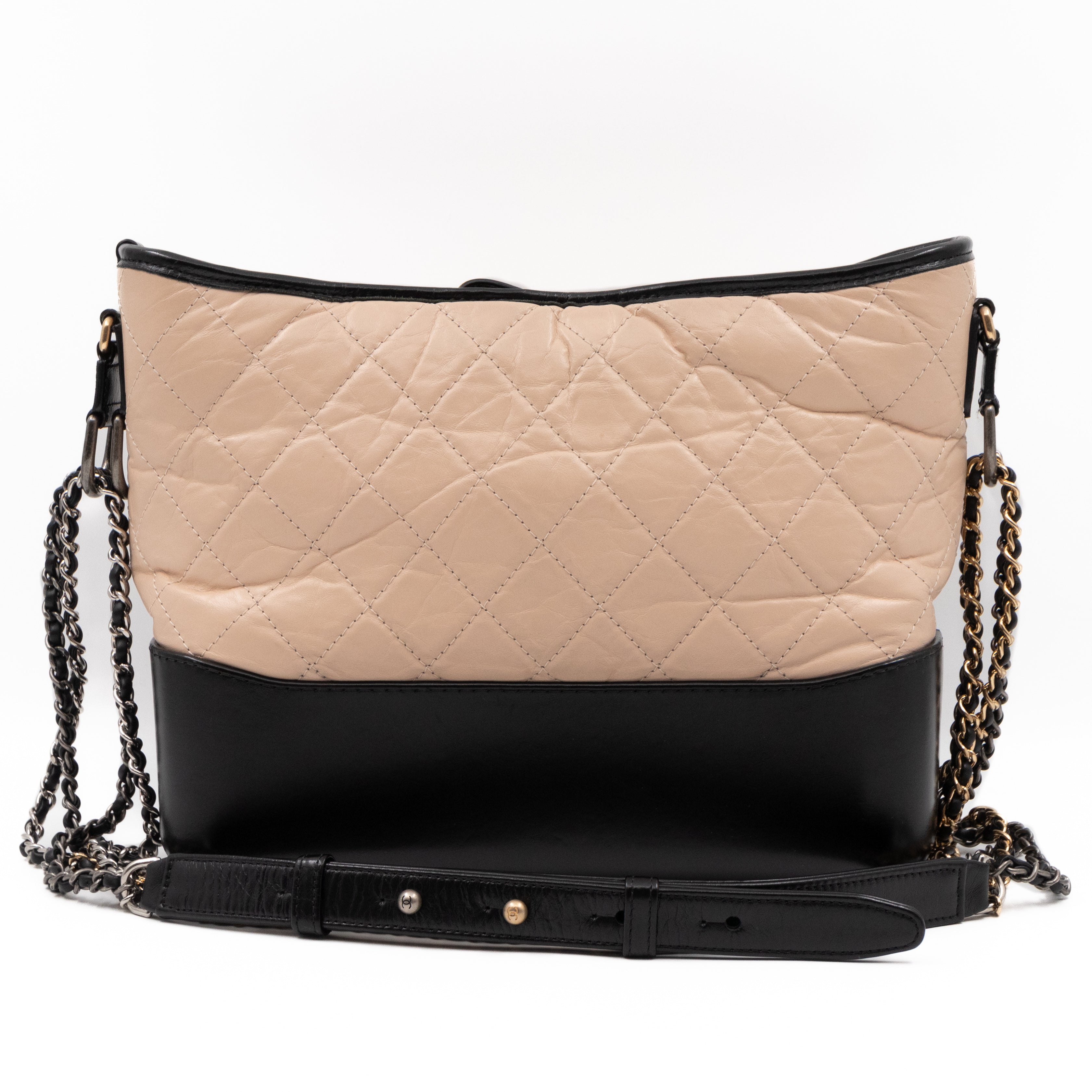 Gabrielle Hobo Large Beige Calf Leather