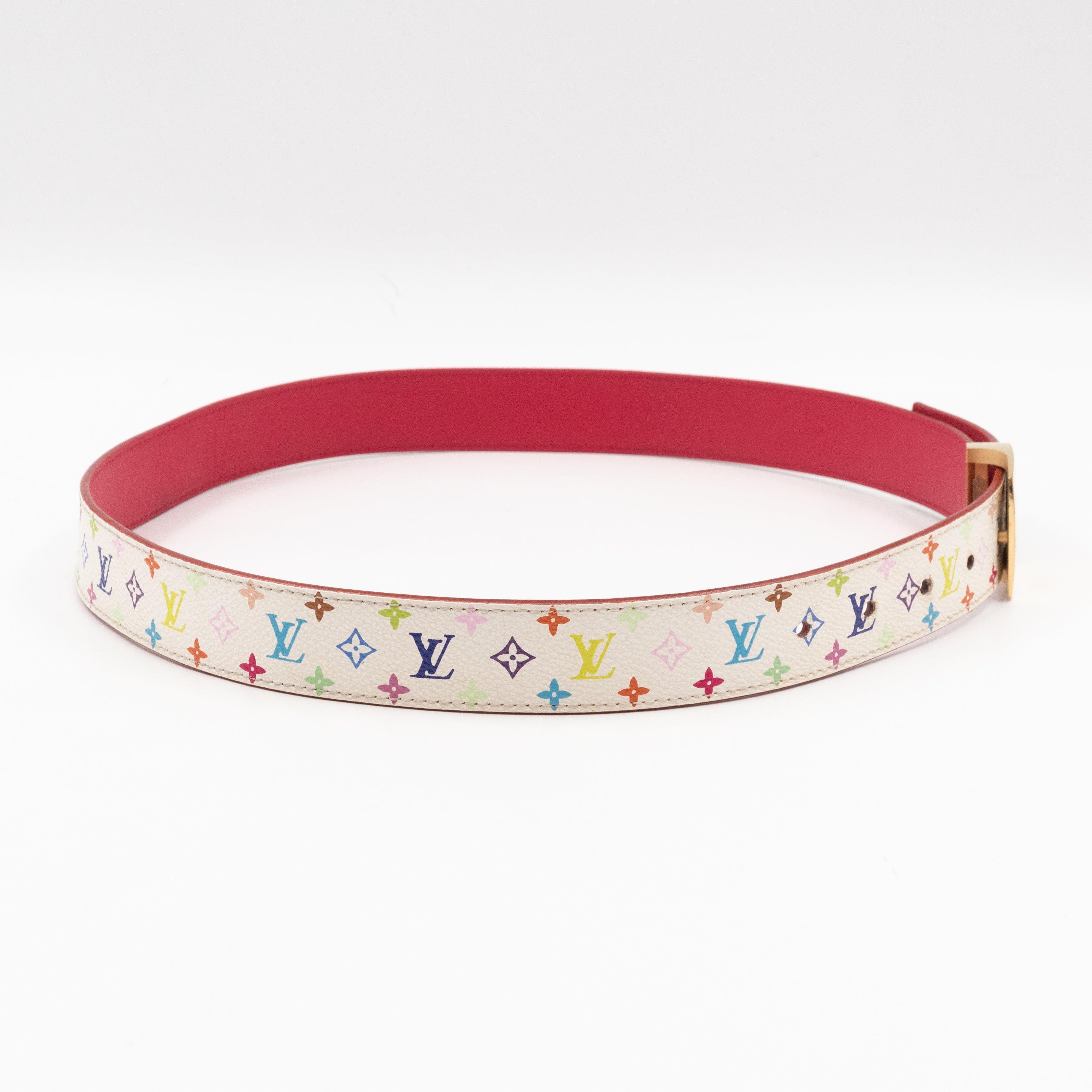 LV Cut Reversible Belt Multicolore White Belt 80/32