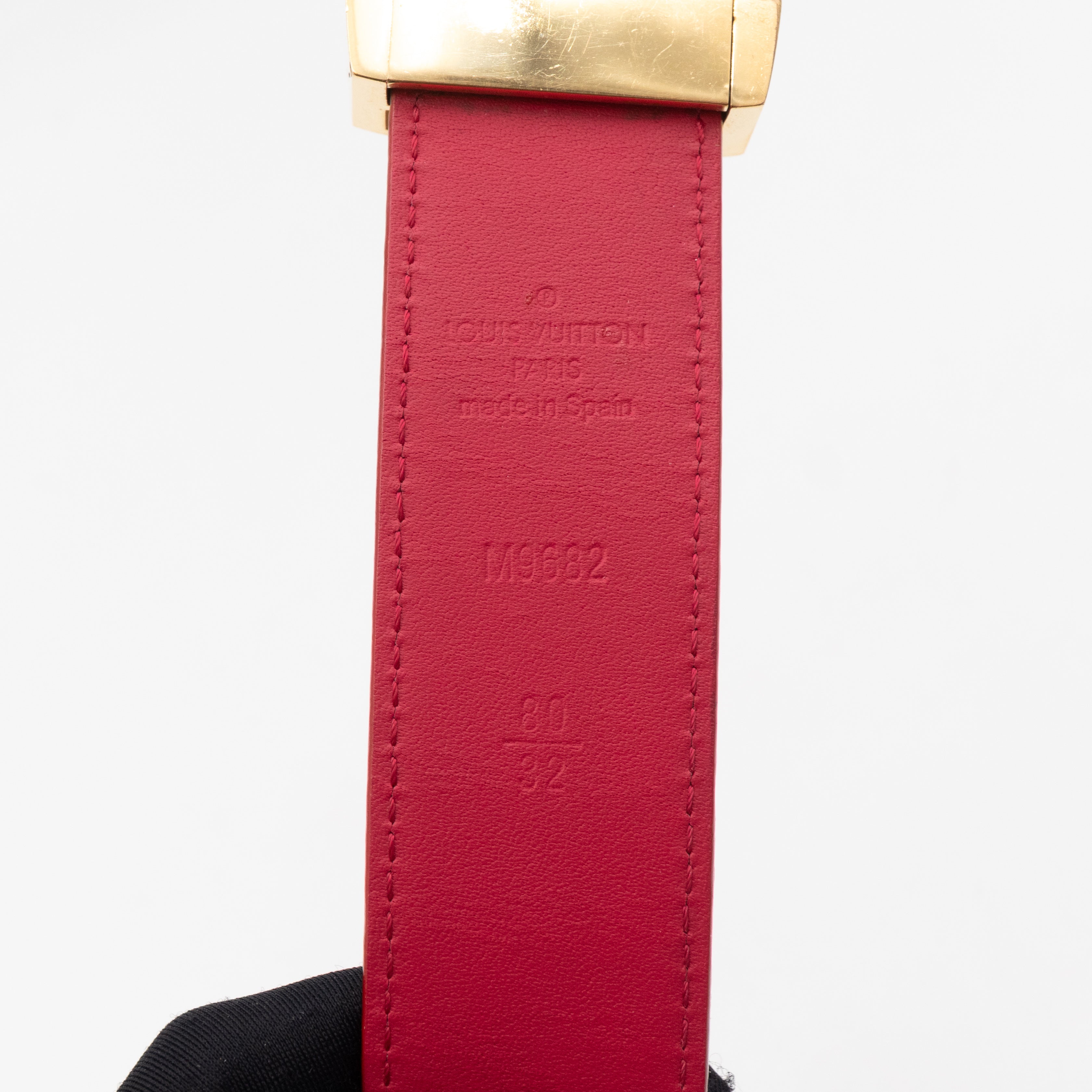 LV Cut Reversible Belt Multicolore White Belt 80/32
