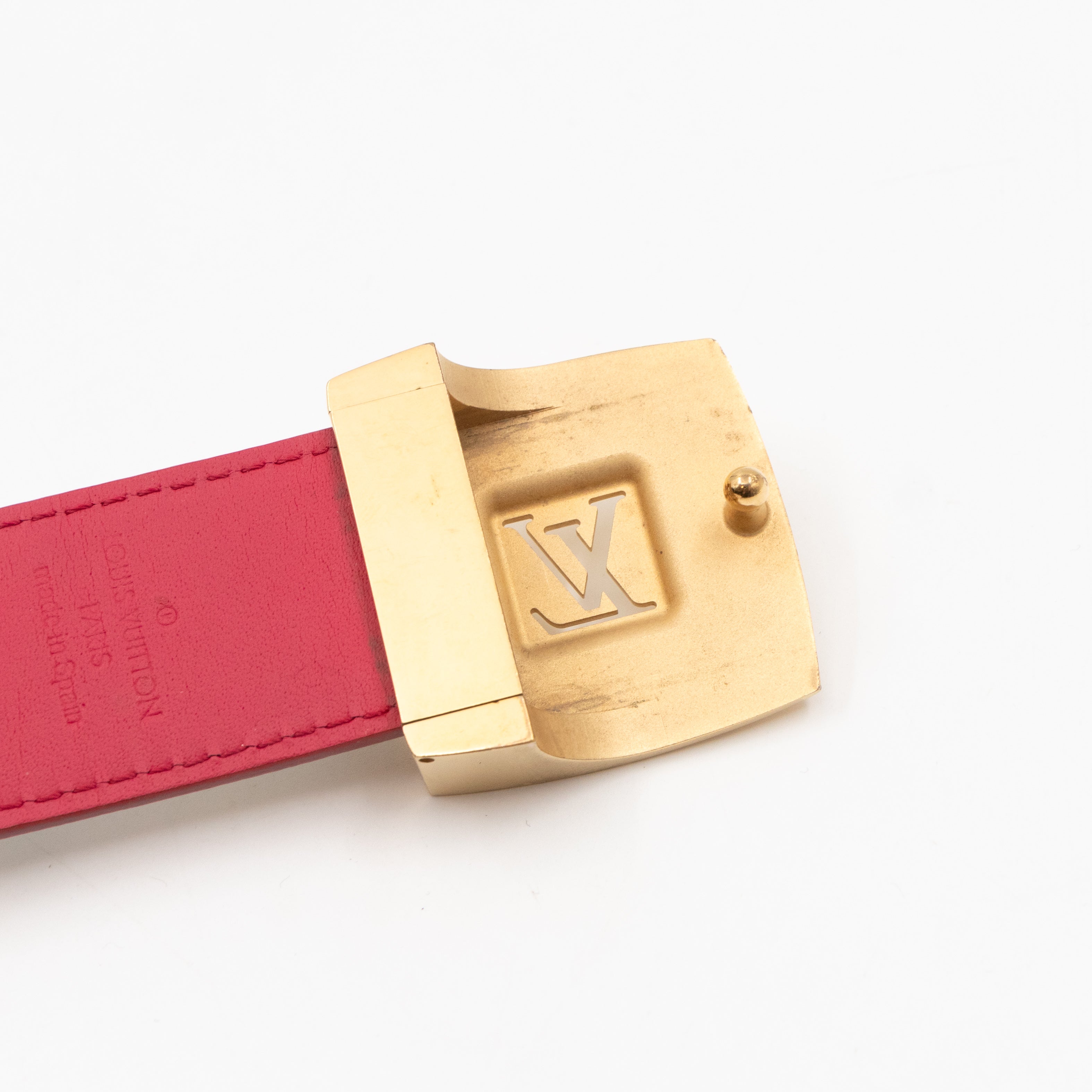 LV Cut Reversible Belt Multicolore White Belt 80/32
