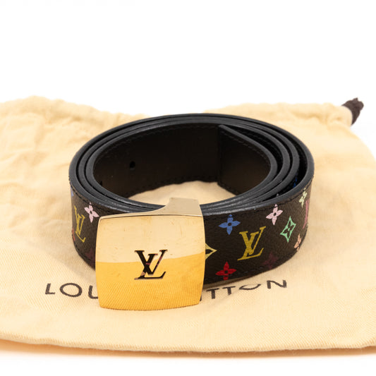LV Cut Reversible Belt Multicolore Black Belt 85/34