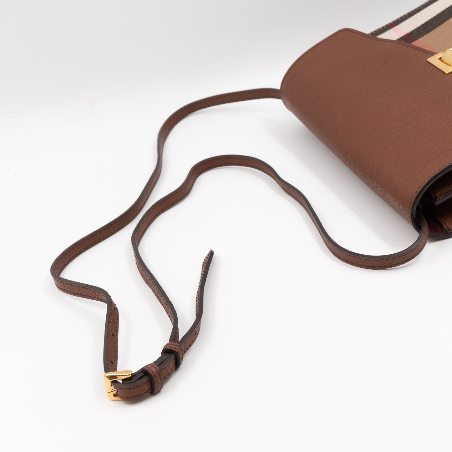 Macken Crossbody Bag House Check & Brown Leather