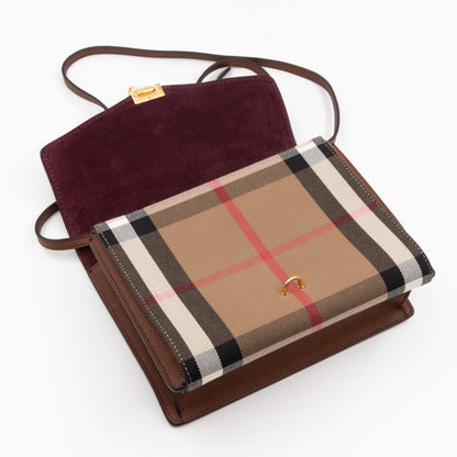 Macken Crossbody Bag House Check & Brown Leather