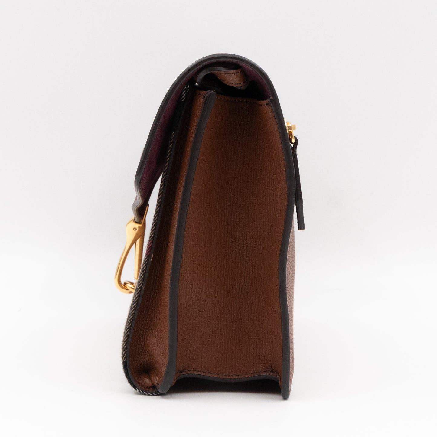 Macken Crossbody Bag House Check & Brown Leather