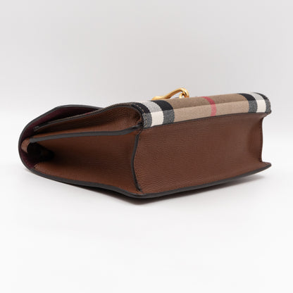 Macken Crossbody Bag House Check & Brown Leather