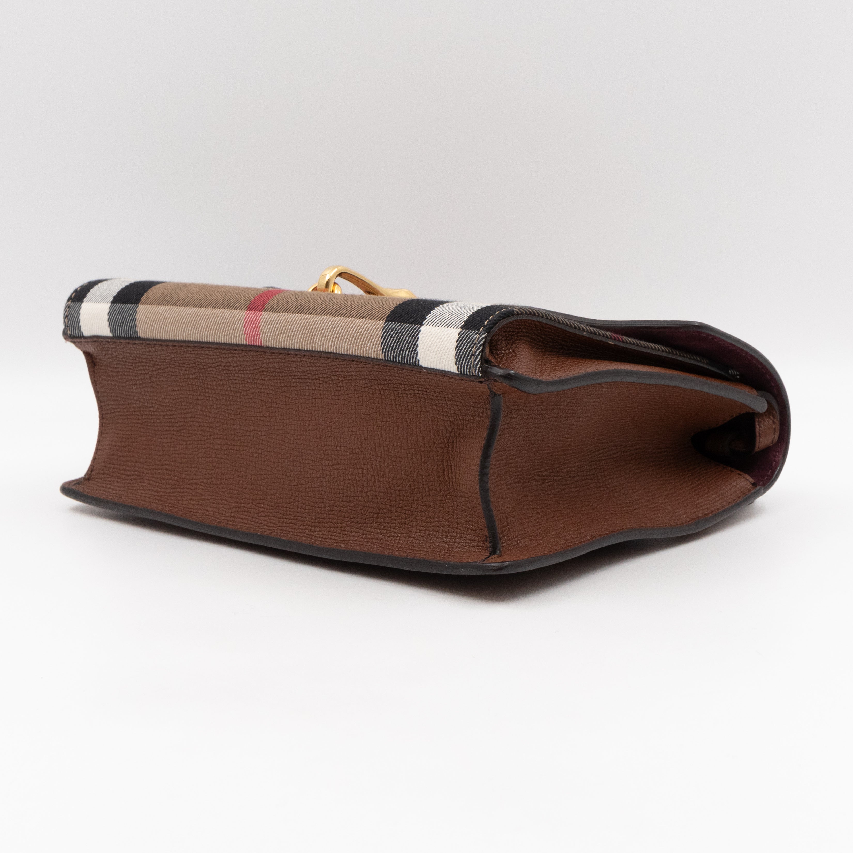 Macken Crossbody Bag House Check & Brown Leather