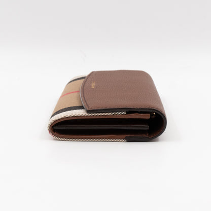 Continental Wallet House Check & Tan Leather