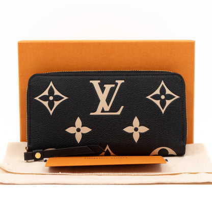Louis Vuitton Zippy Wallet Black Monogram Empreinte Bi-color