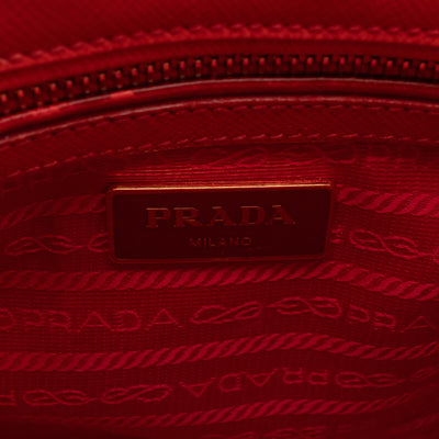 Galleria Small Double Zip Fiery Red Saffiano