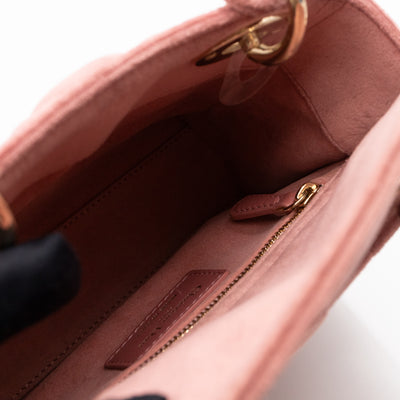 Lady Dior Mini Blush Pink Velvet