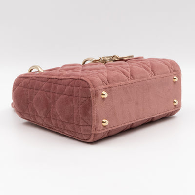 Lady Dior Mini Blush Pink Velvet