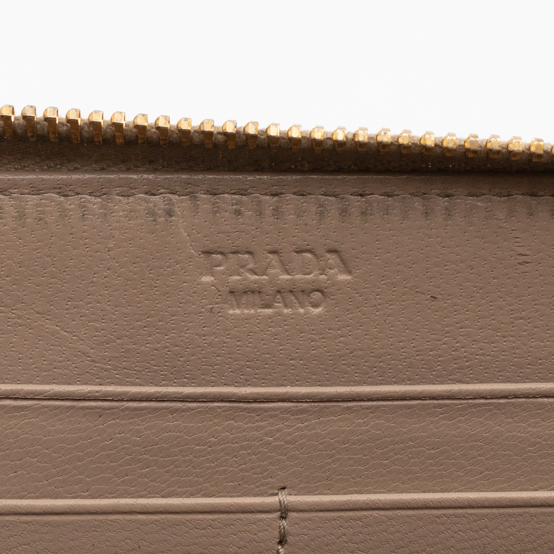 Zip Around Madras Wallet Beige Grey Woven Leather