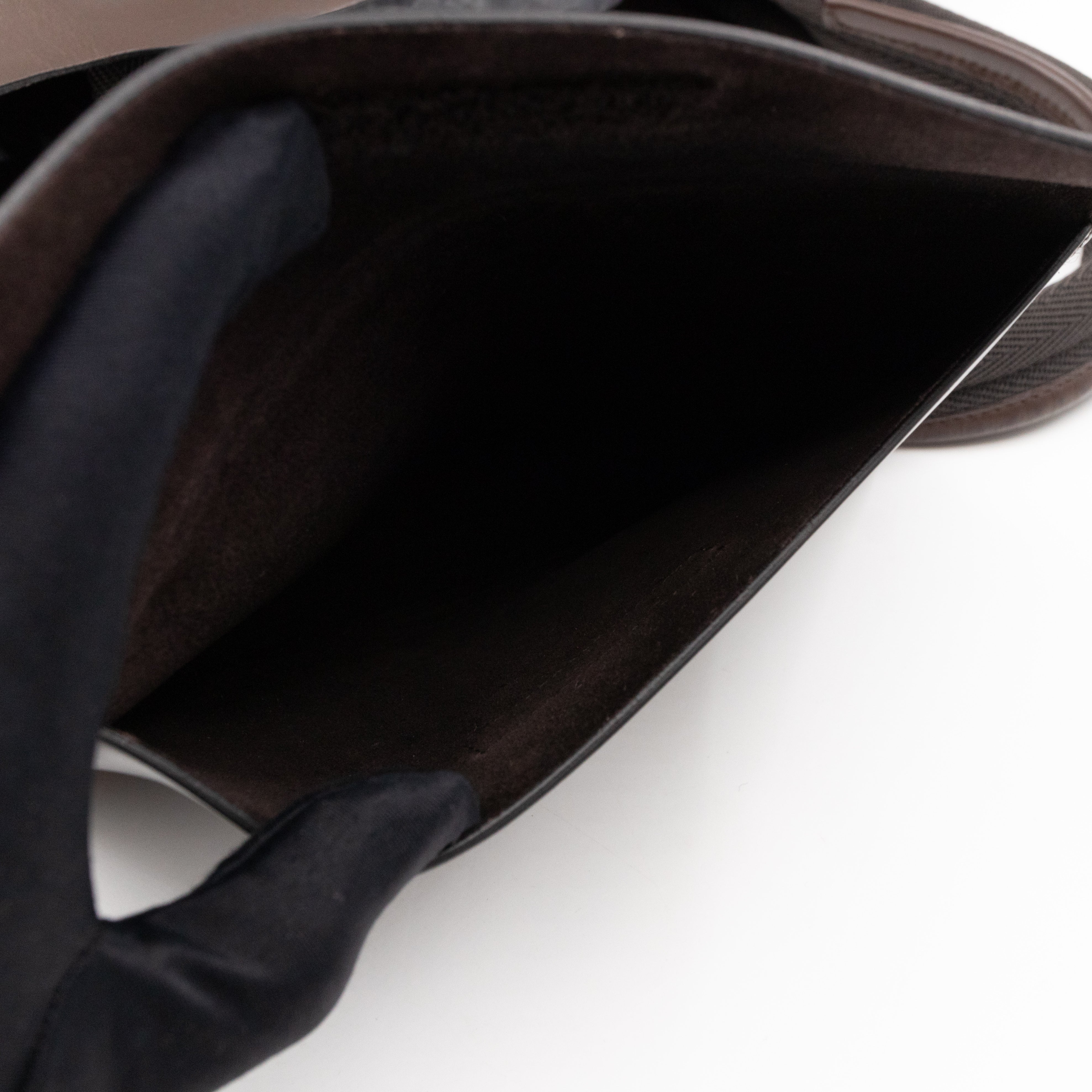 Logo Tote with Pouch Brown Vitello Leather
