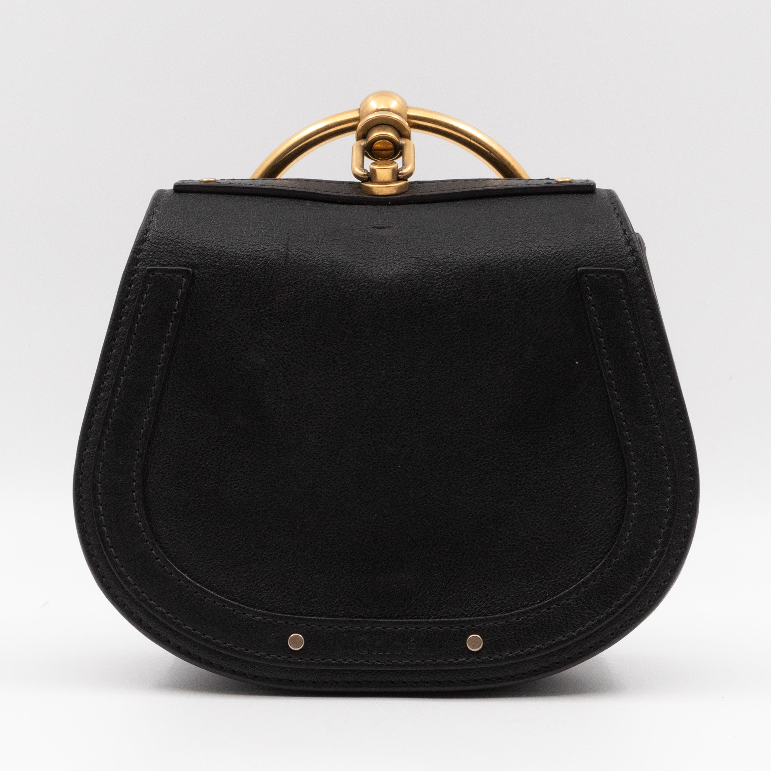 Small Nile Bracelet Bag Black Leather