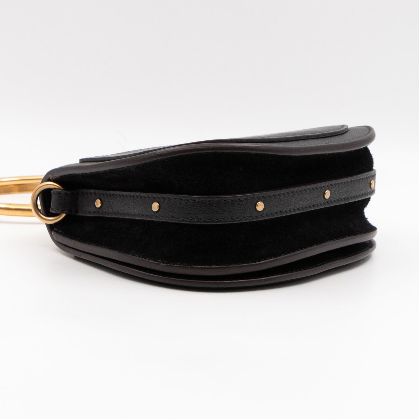 Small Nile Bracelet Bag Black Leather