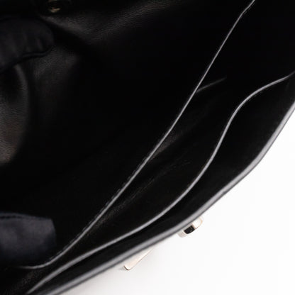Studded Grommet Clutch Dark Brown Leather
