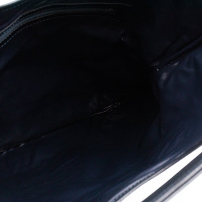 Vintage Noevir Fold over Large Tote Clutch Navy Canvas