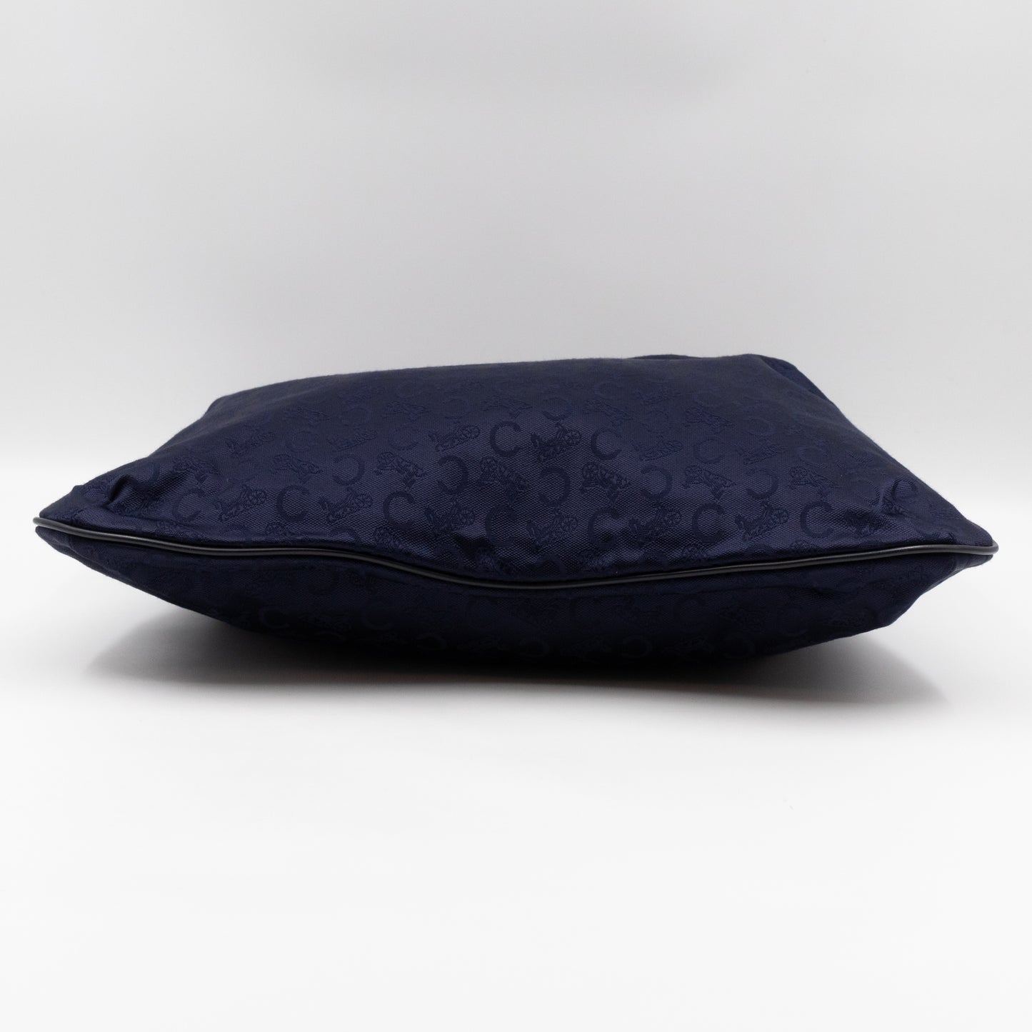 Vintage Noevir Fold over Large Tote Clutch Navy Canvas