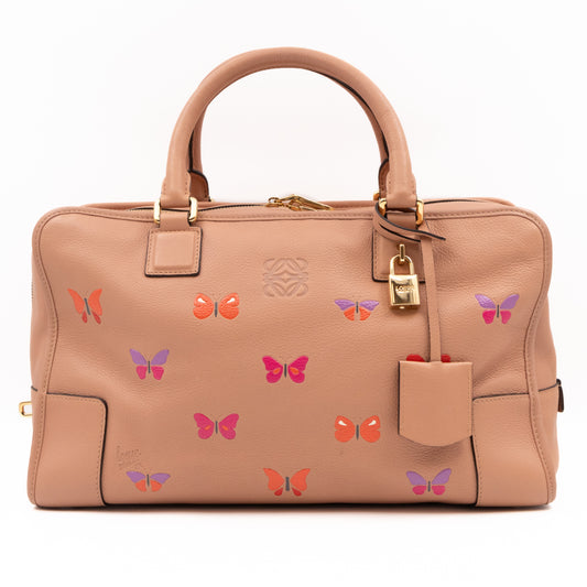 Amazona 36 Handbag Butterflies Light Pink Leather