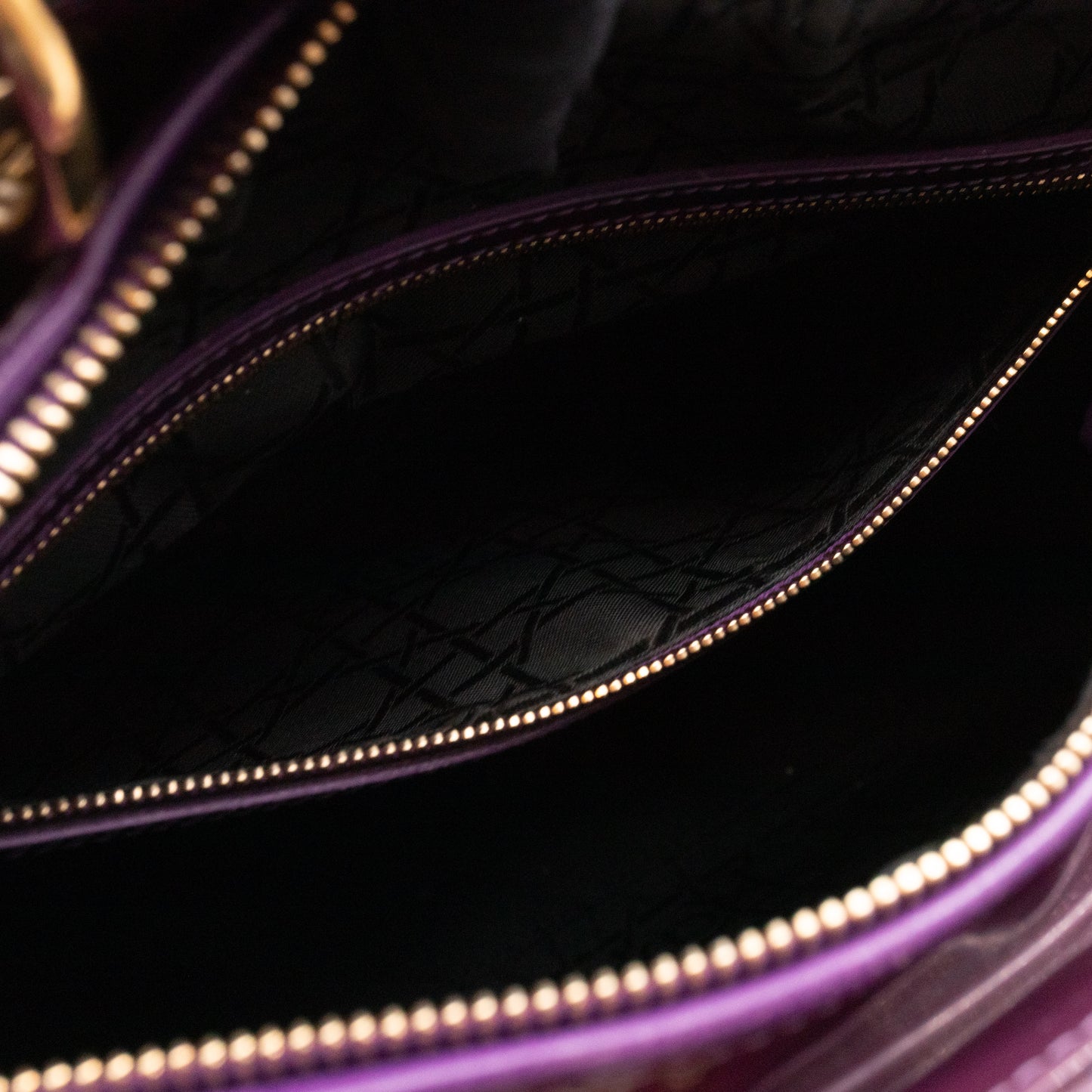Lady Dior Large Purple Patent Leather