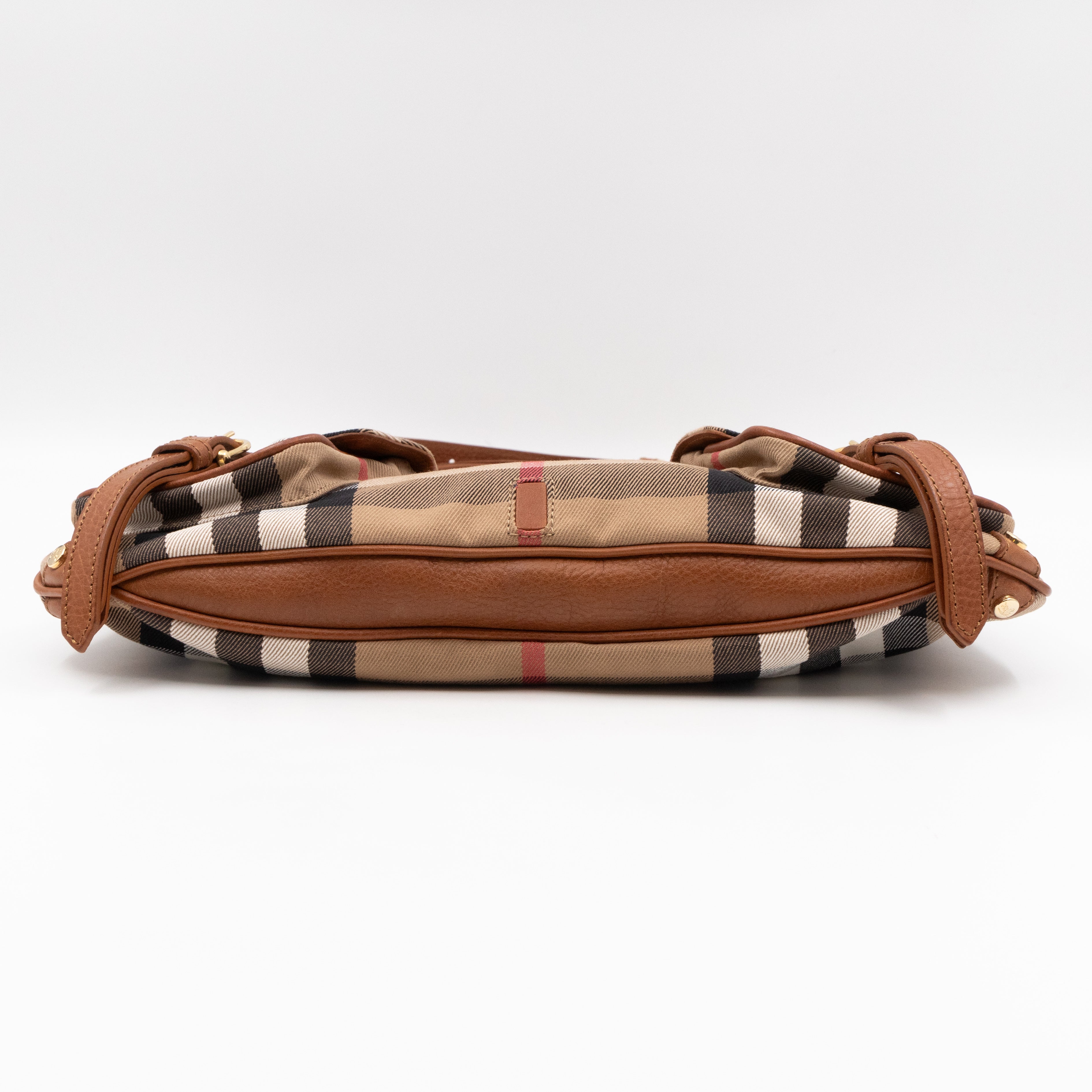 Prorsum House Check Shoulder Bag Tan Leather
