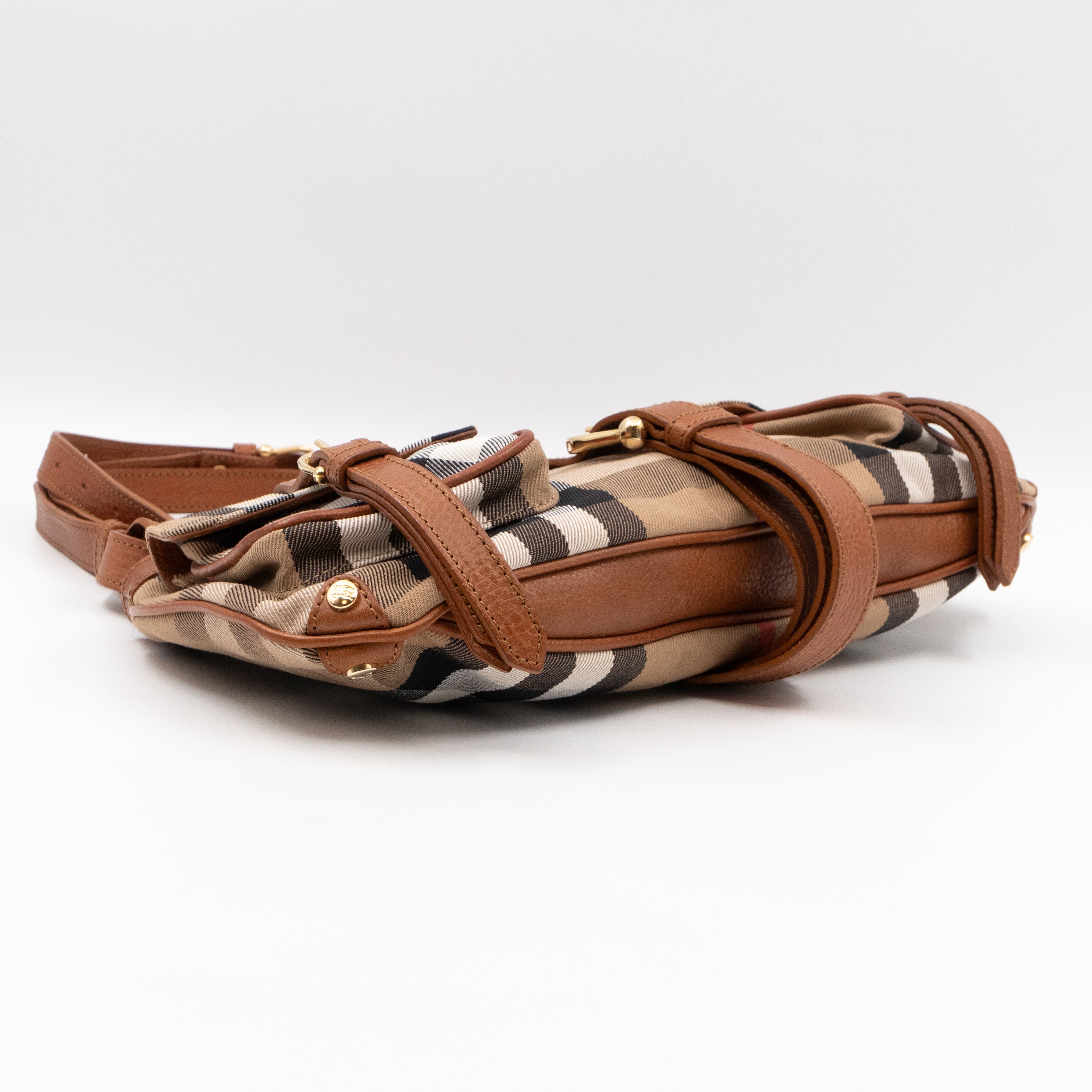 Prorsum House Check Shoulder Bag Tan Leather