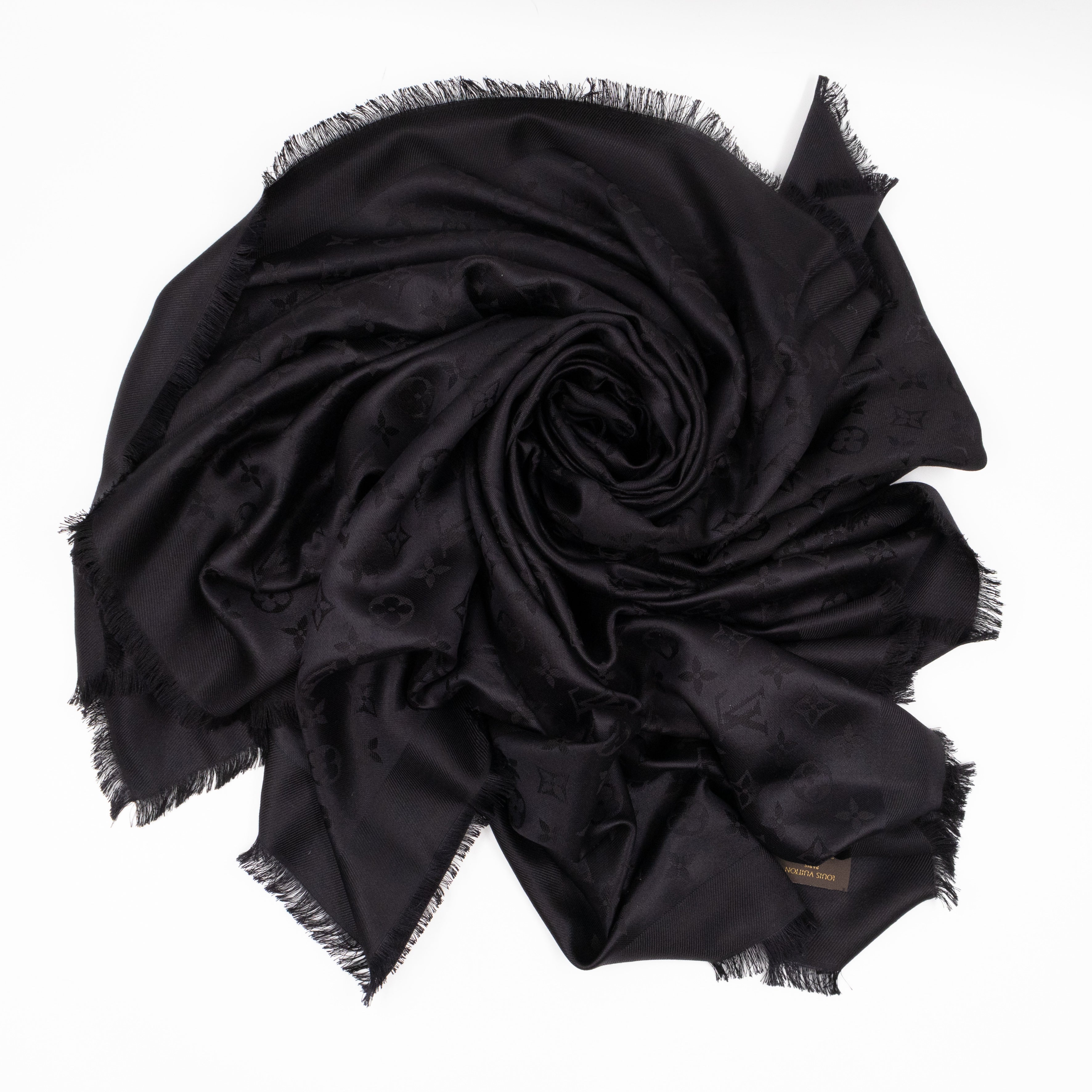 Monogram Shawl Black