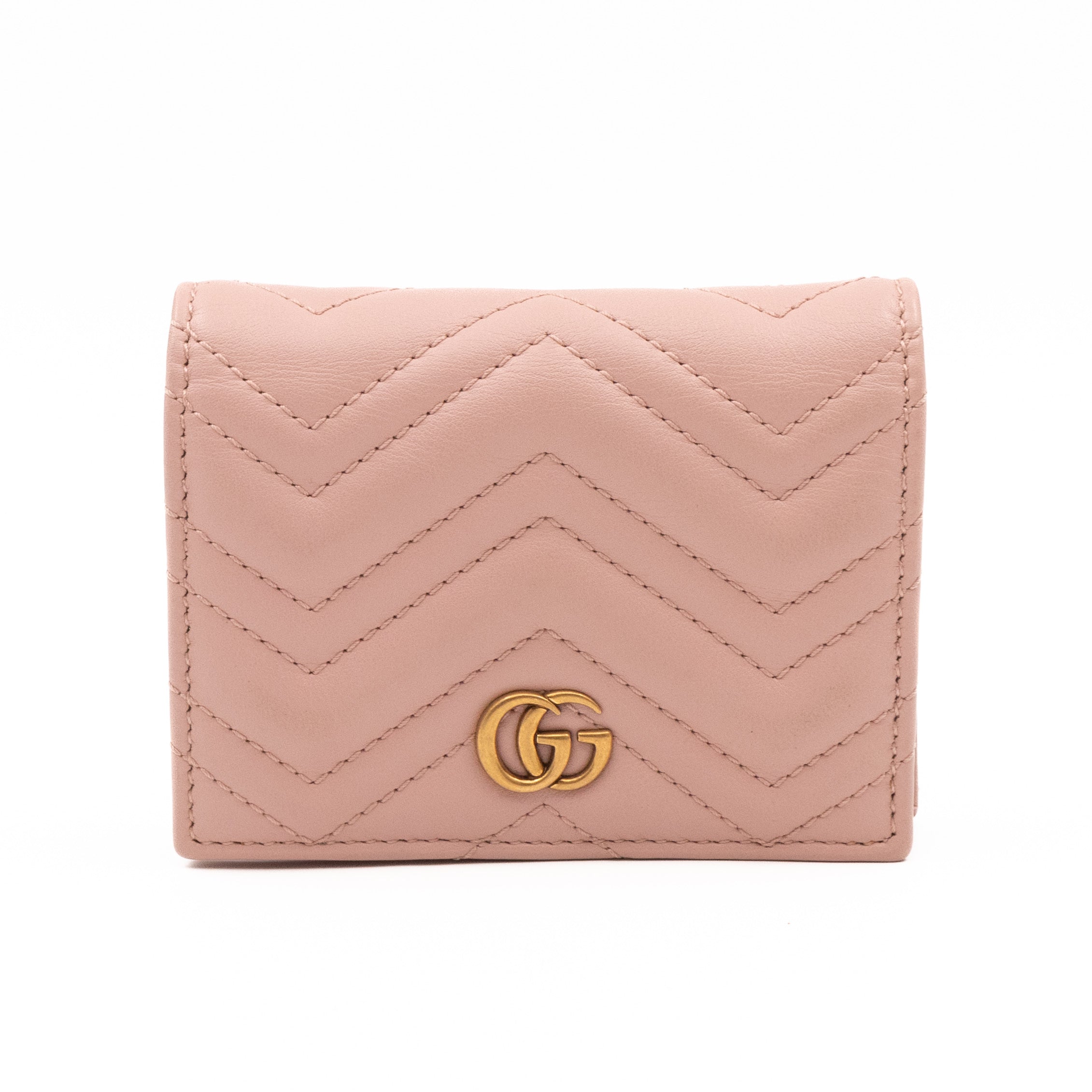 GG Marmont Wallet Matelasse Pink Leather