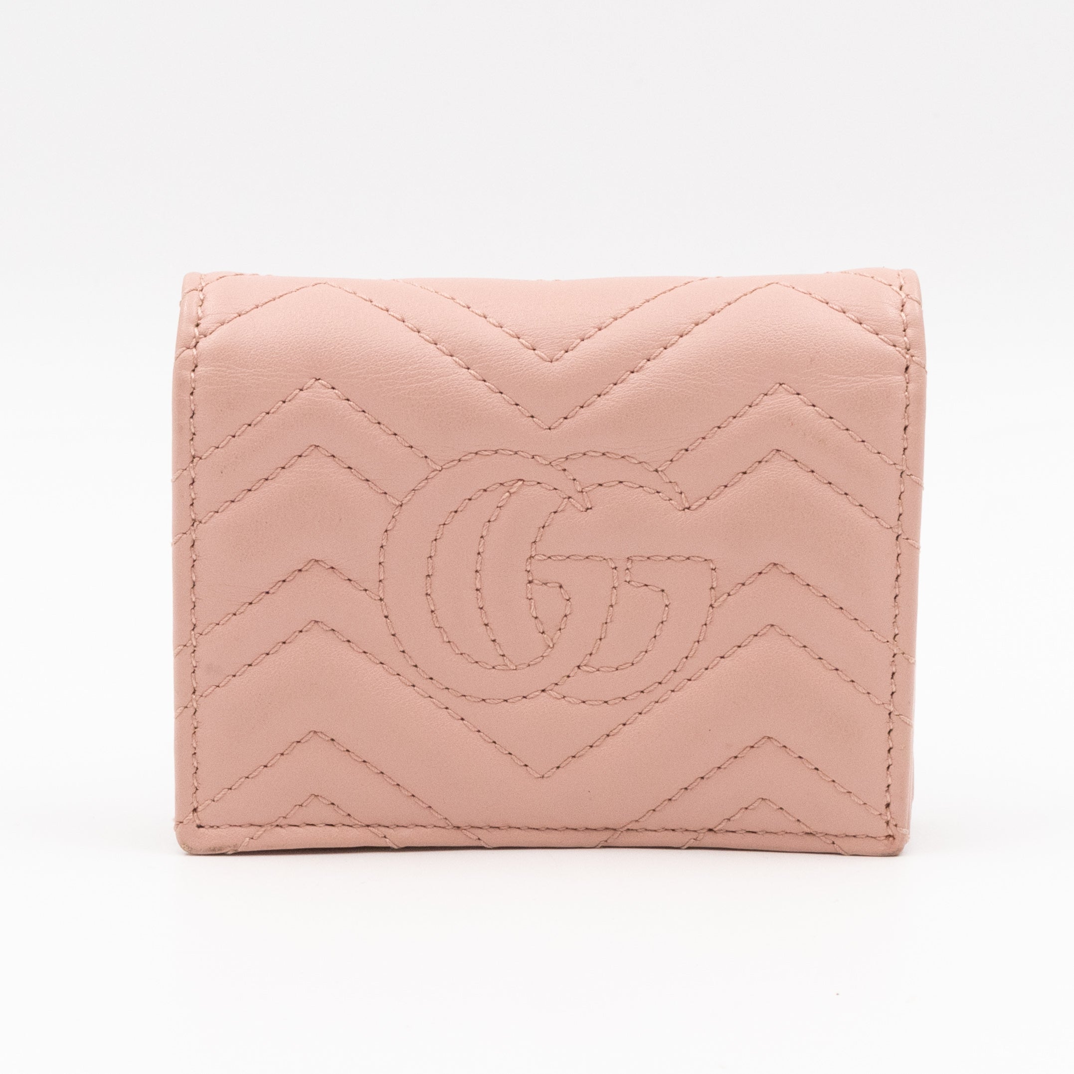 GG Marmont Wallet Matelasse Pink Leather