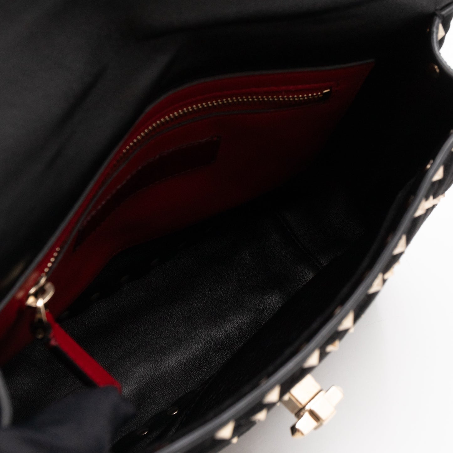 Rockstud Spike Medium Shoulder Bag Black Velvet