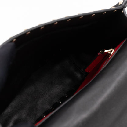 Rockstud Spike Medium Shoulder Bag Black Velvet